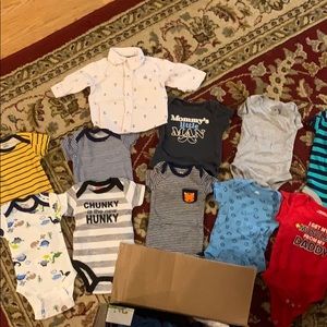 0-3 month boy clothes & shoes, 50 items